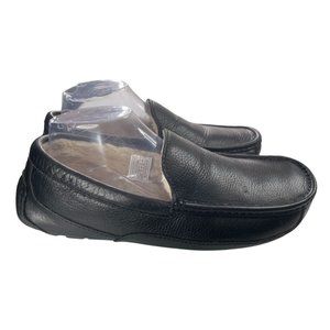 Ugg Men's Ascot Black Leather Shearling Lined Slippers Size 9M (5379)